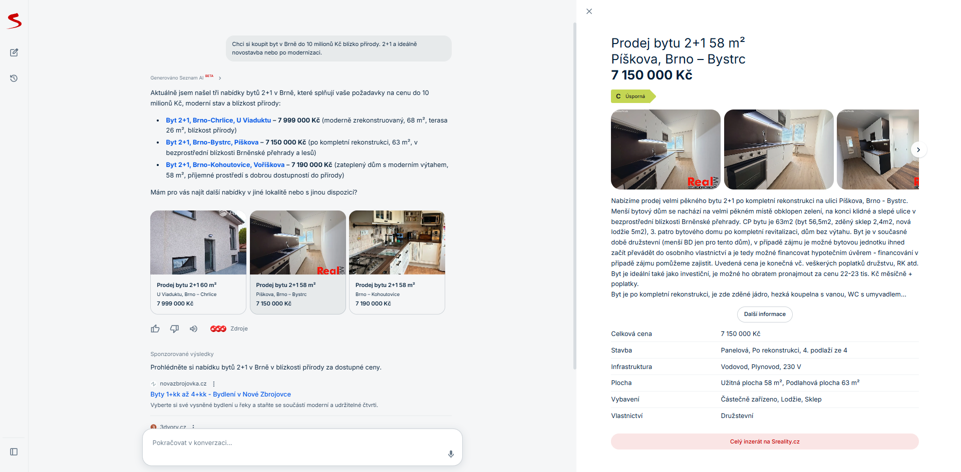 Seznam AI přidává podporu Sreality