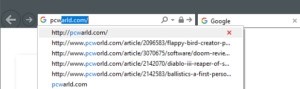 V Internet Exploreru můžete jede nevhodný návrh adresy URL odstranit jedním klepnutím myší