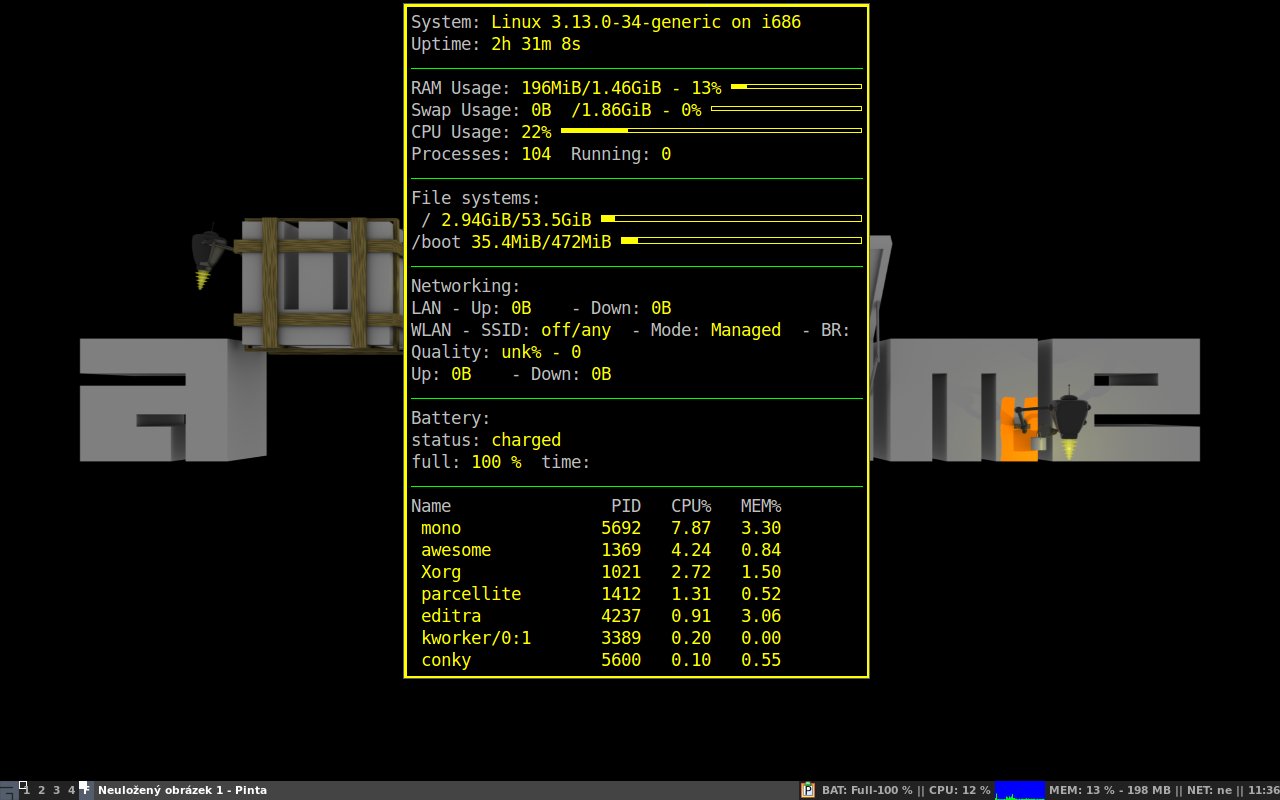 Systémové widgety pro Awesome