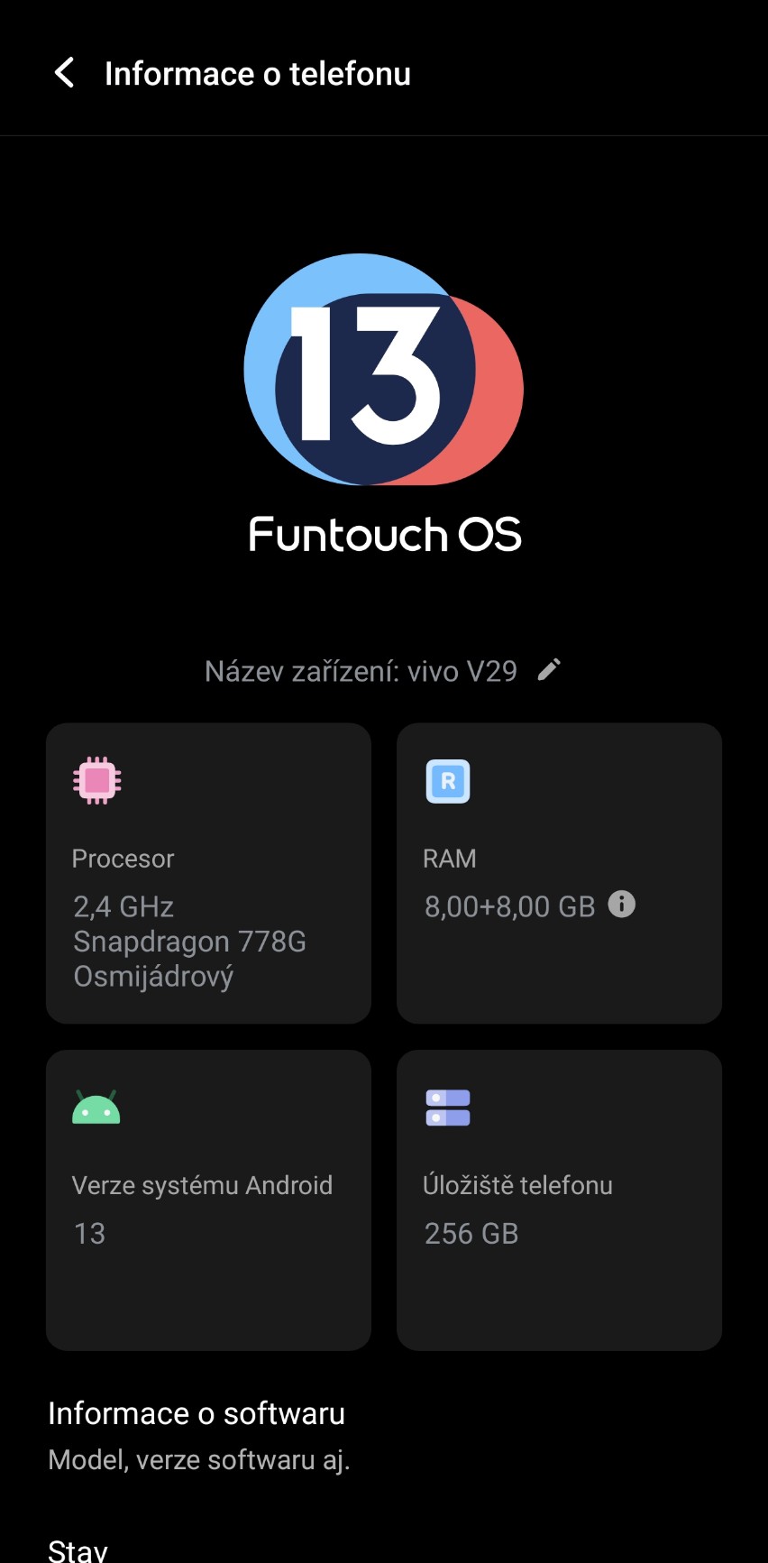 Vivo V29 přichází na trh s Androidem 13 s nadstavbou Funtouch 13