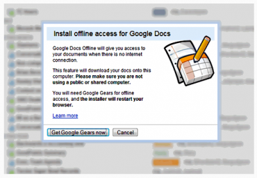 Google Docs v použití offline.