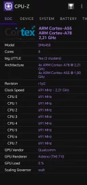 Informace o procesoru z CPU-Z