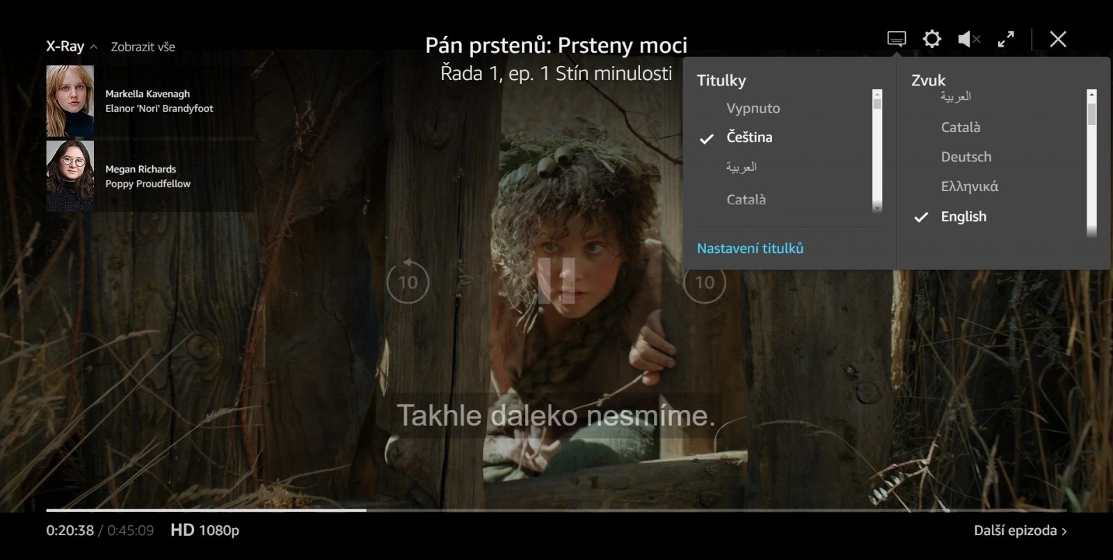 Funkce X-Ray v Amazon Prime Video