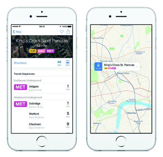 Dopravní informace v iOS 9