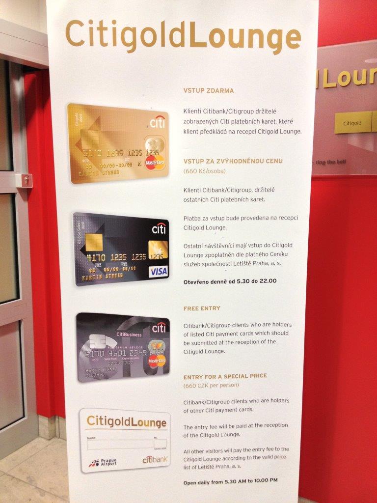 Citigold Lounge, Terminál 2 (Schengen), Praha
