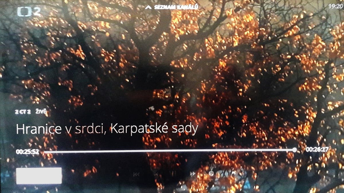 O2 TV - informace v obraze