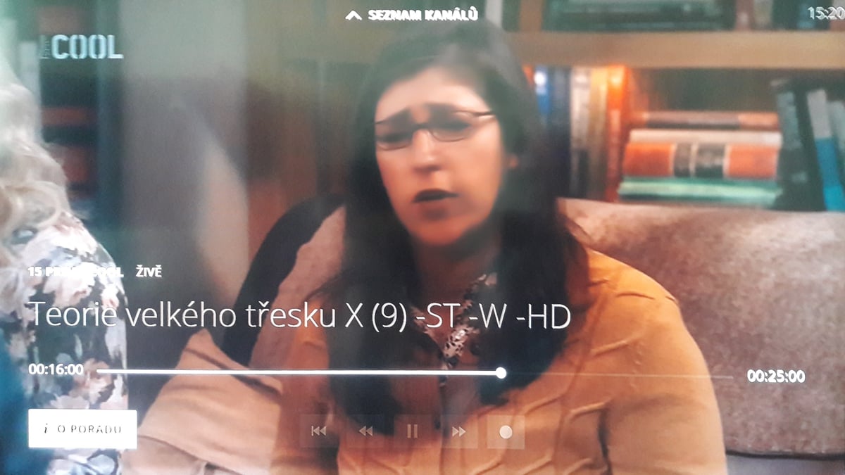 O2 TV - informace v obraze