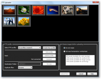 Přenos fotografií pomocí FTP