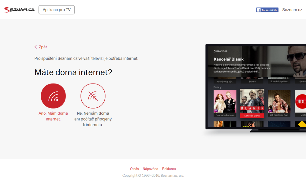 Seznam.cz v DVB-T - spuštěné webové stránky "Jak naladit"