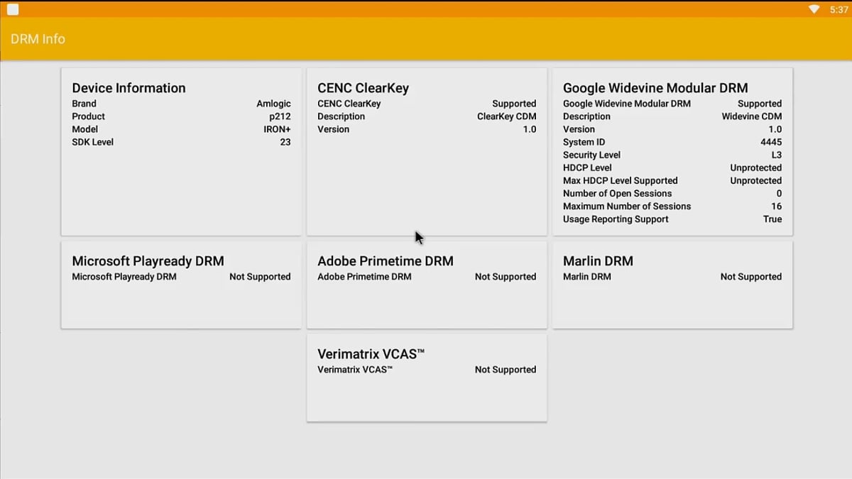 Další benchmarky, Root Check, DRM Info