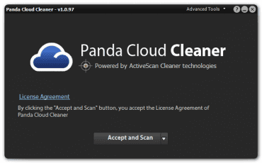 Hlavní okno programu Panda Cloud Cleaner nabízí hlavně tlačítko ke spuštění skenování