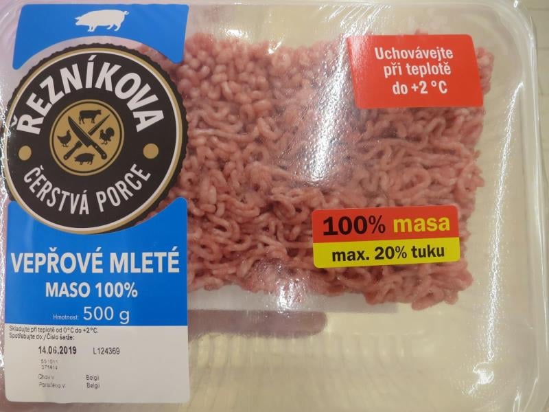 57 nálezů v kategorii nebezpečných potravin. Lidl Hostivice, VEPŘOVÉ MLETÉ MASO 100%. Ve výrobku byla zjištěna přítomnost patogenní bakterie rodu Salmonella sp., která způsobuje onemocnění salmonelózu.