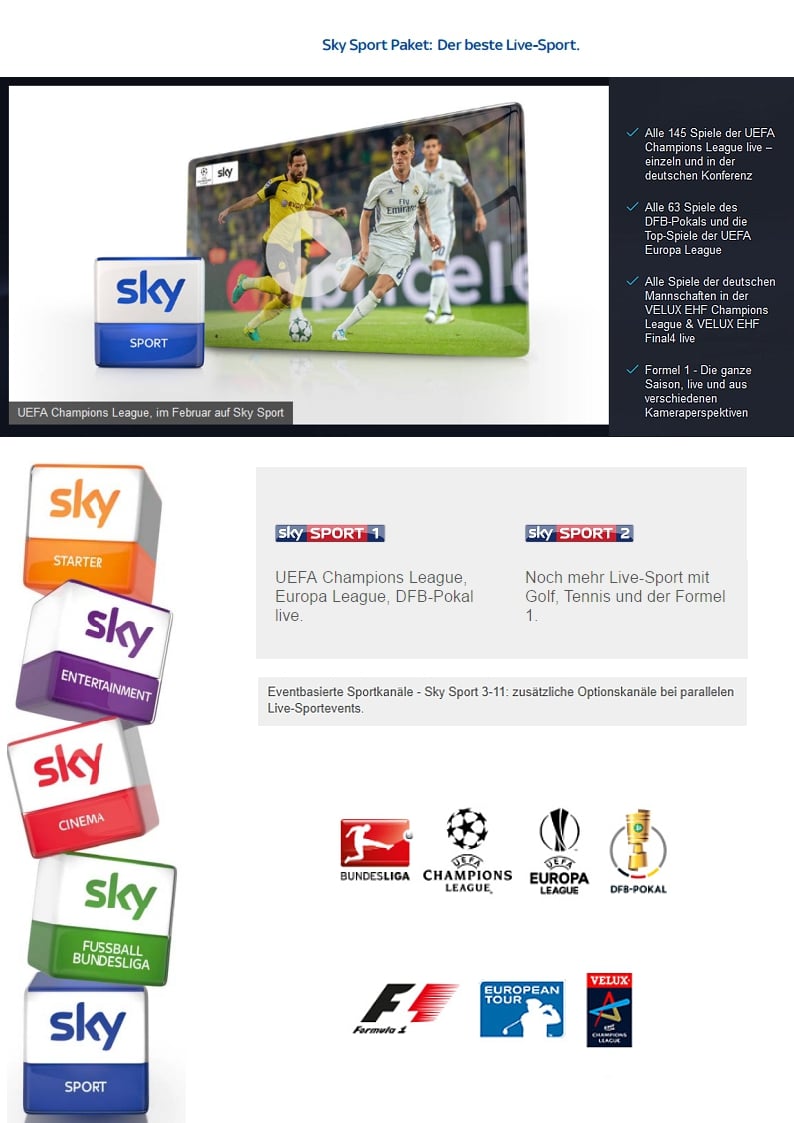 Sky Deutschland - programová nabídka