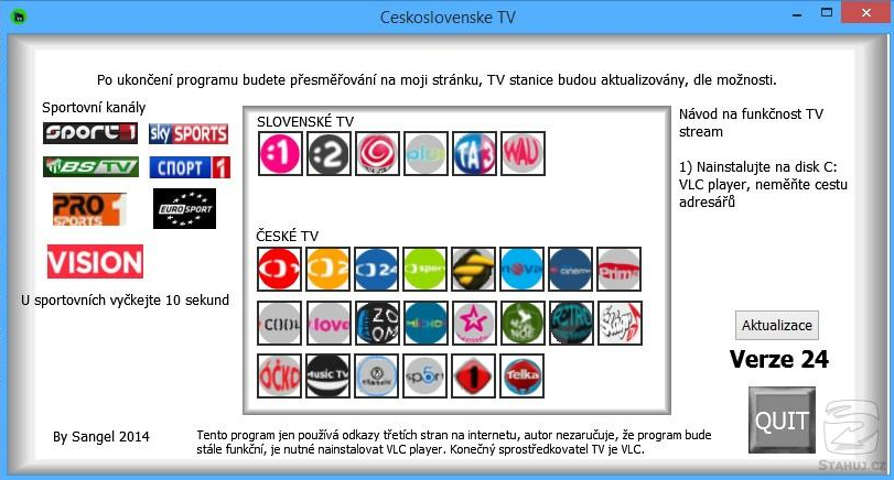<p>Nabídka aplikace obsahuje většinu nejrozšířenějších televizních kanálů</p>