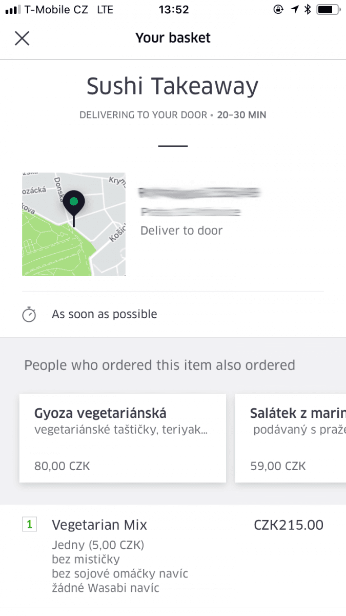 Uber Eats v Praze