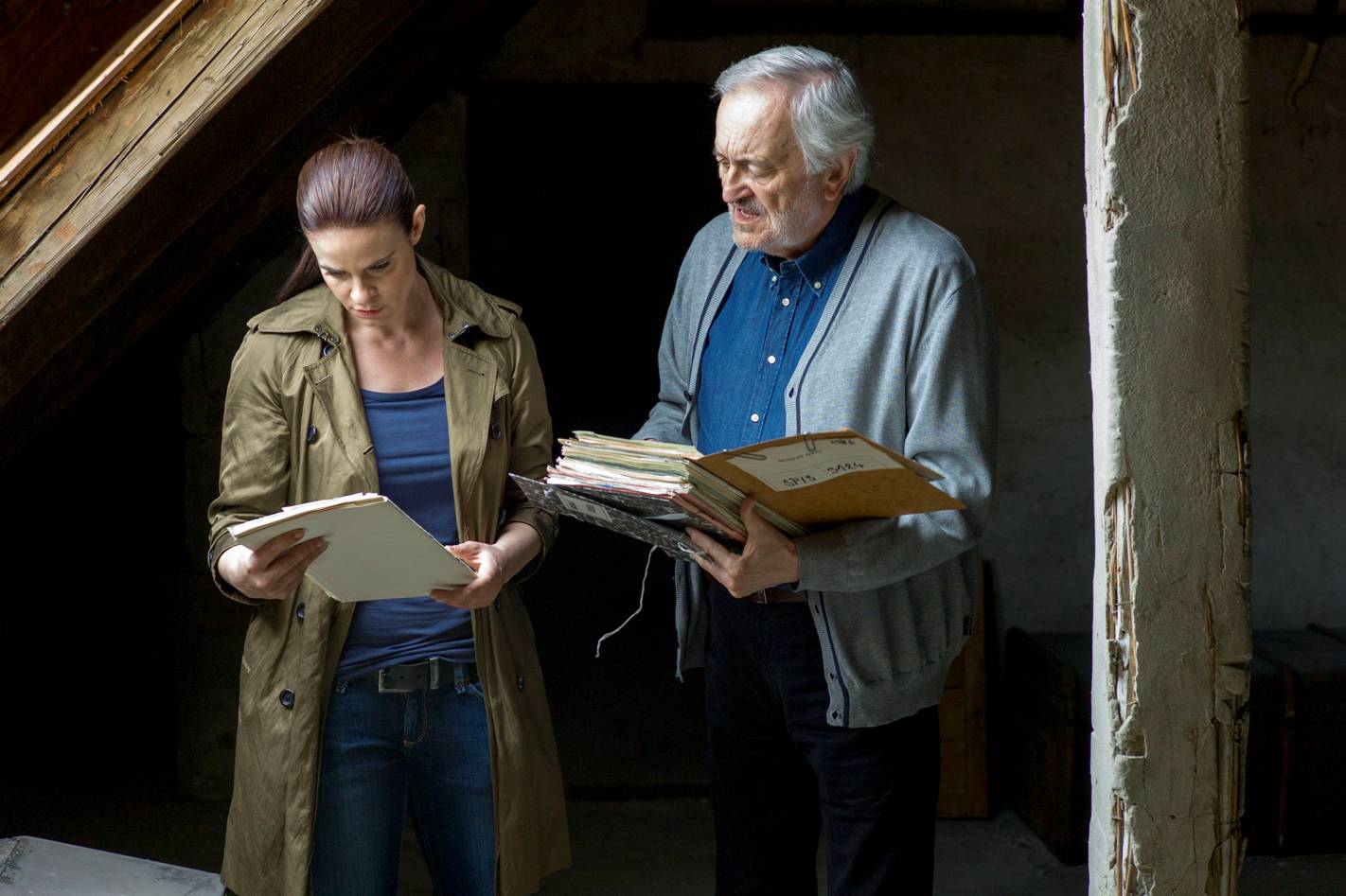 Zuzana Fialová a Milan Lasica při natáčení druhé řady Kriminálky Staré Město