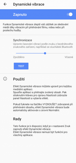 Nastavení dynamických vibrací (zdroj: cnews)