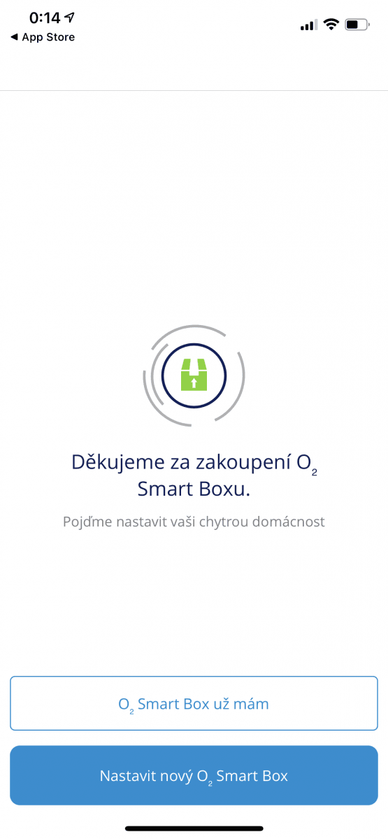 Mobilní aplikace pro ovládání O₂ Smart Boxu