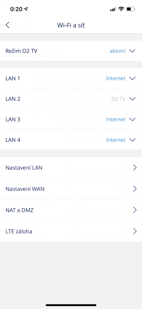 Mobilní aplikace pro ovládání O₂ Smart Boxu