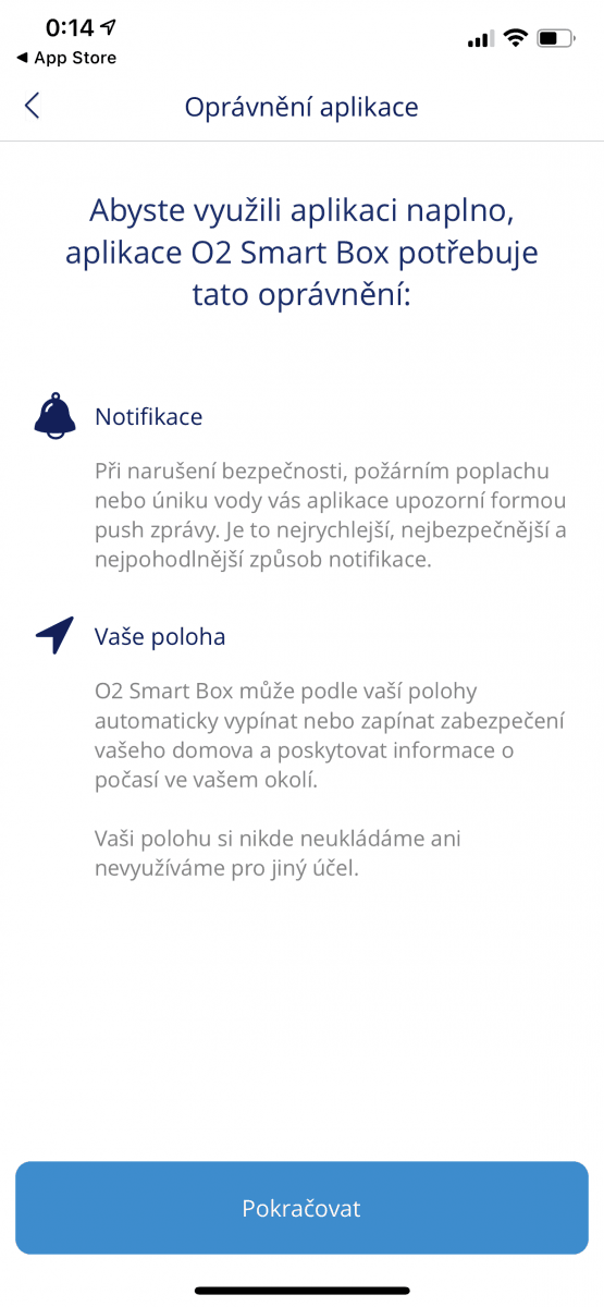 Mobilní aplikace pro ovládání O₂ Smart Boxu