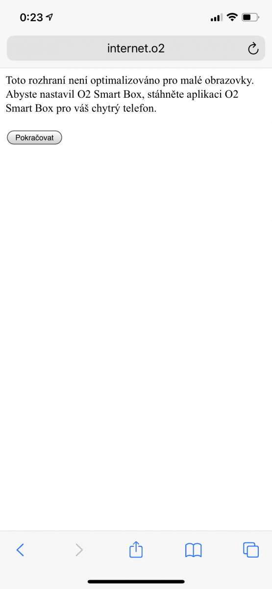 Mobilní aplikace pro ovládání O₂ Smart Boxu