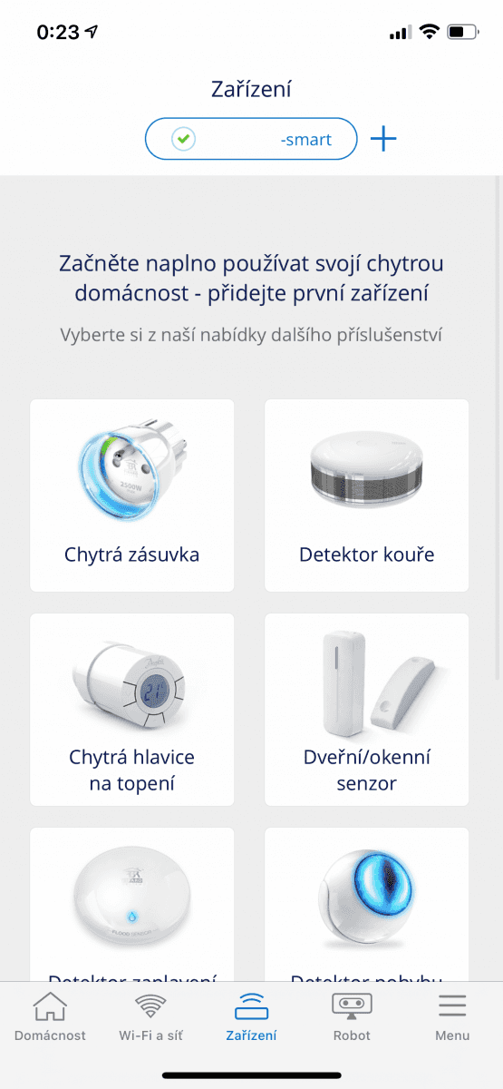 Mobilní aplikace pro ovládání O₂ Smart Boxu