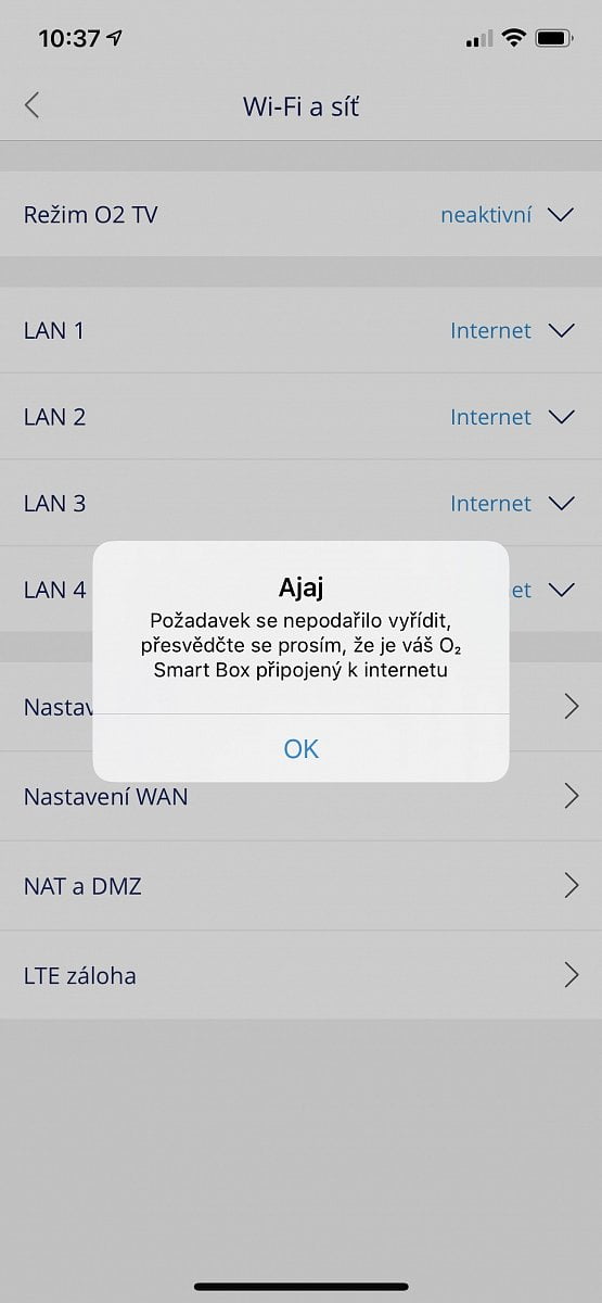 Nemožnost vygenerovat jednorázové heslo při nedostupném připojení