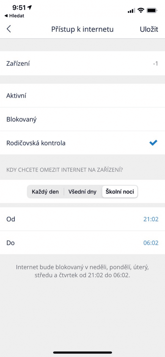 Rodičovská kontrola: zákaz Wi-Fi v noci před školním dnem