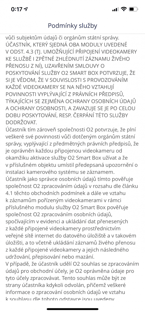 Mobilní aplikace pro ovládání O₂ Smart Boxu