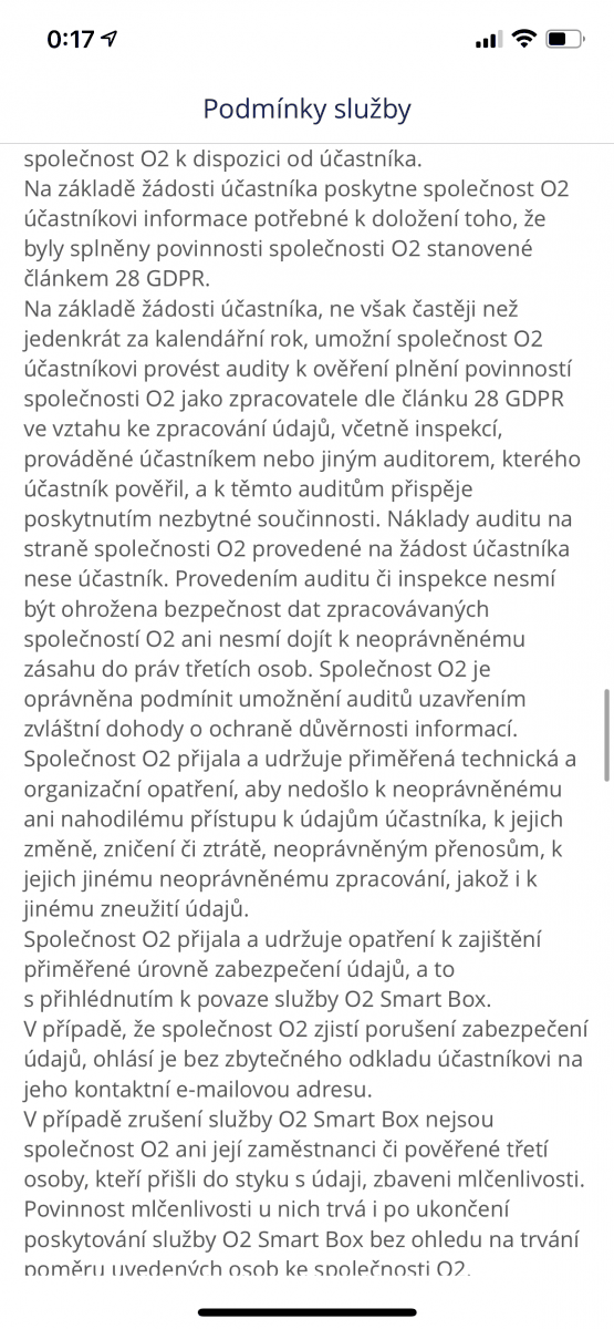 Mobilní aplikace pro ovládání O₂ Smart Boxu