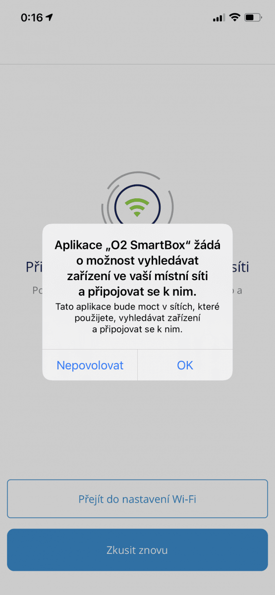 Mobilní aplikace pro ovládání O₂ Smart Boxu