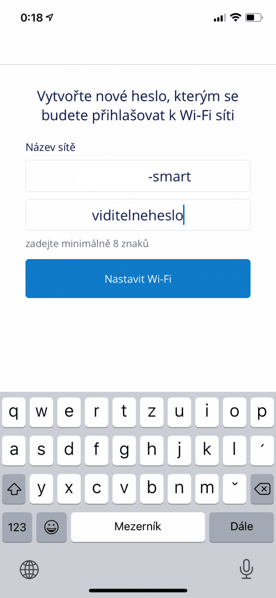 Mobilní aplikace pro ovládání O₂ Smart Boxu
