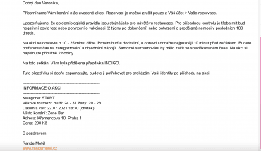 Pokyny k chystané akci.