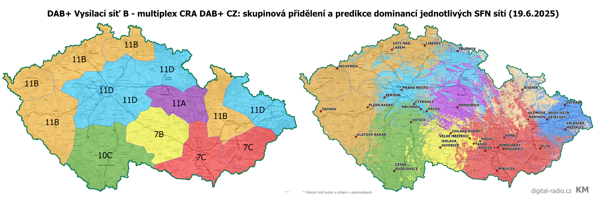 DAB+ Vysílací síť B