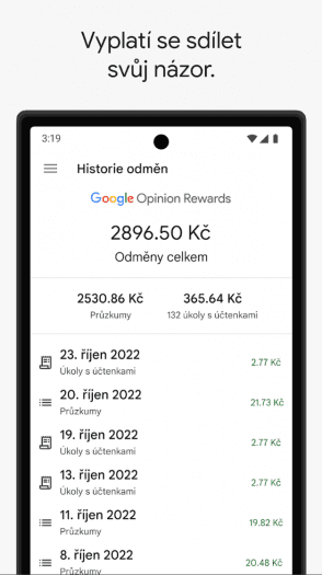 Aplikace Google Opinion Rewards (zdroj: play.google.com)