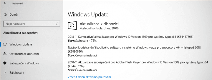 Pro Windows 10 verze 1809 ke k dispozici nová aktualizace KB4467708