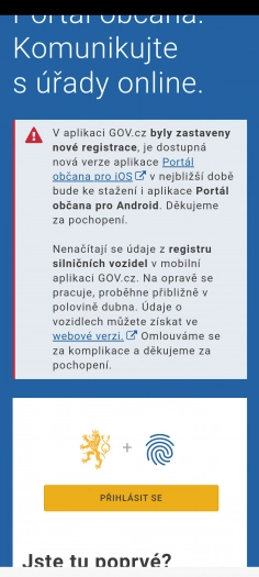 Autor: Dalibor Z. Chvátal Půvovní verze aplikace Portál občana pro Android má název Gov.cz, její poslední verze 1.8.0 je z 13. 10. 2023. (Datum screenshotu: 17. 4. 2023).