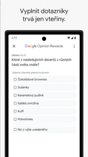 Aplikace Google Opinion Rewards (zdroj: play.google.com)