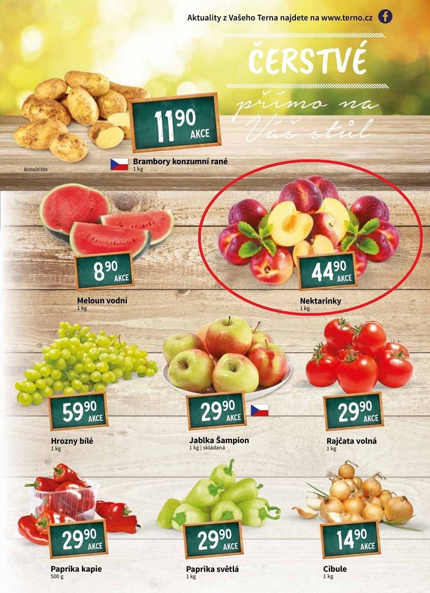 Nabídka ovoce a zeleniny v letácích z roku 2021 a 2022