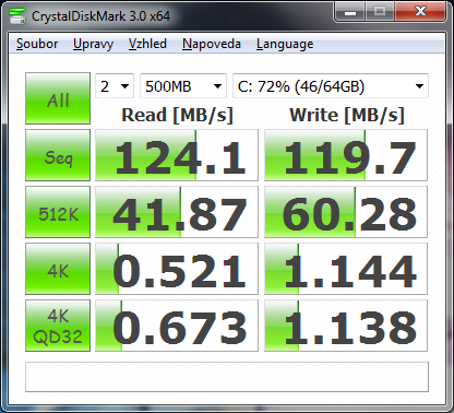 Pro srovnání: pevný disk Seagate 7200.12 s kapacitou 500 GB v testu Crystal Disk Mark