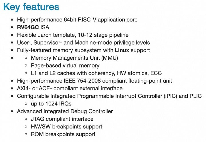 Informace k RISC V jádrům Syntacore Zdroj AnandTech