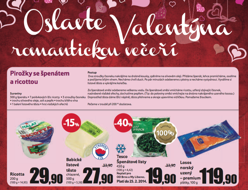 Valentýnské nabídky supermarketů