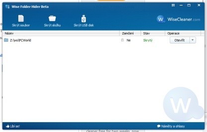 Wise Folder Hider skryje složky