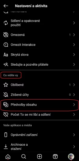 Instagram resetování doporučeného obsahu