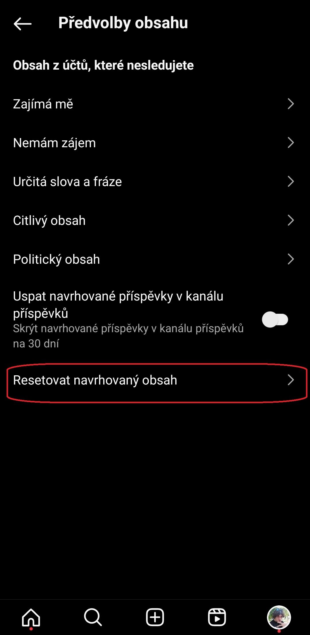 Instagram resetování doporučeného obsahu