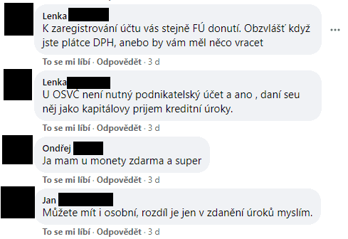 Podnikatelé na Facebooku diskutují o podnikatelských účtech