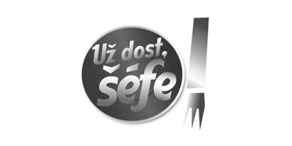 Logo pořadu Už dost, šéfe!, které si společnost FTV Prima nechala zaregistrovat u Úřadu průmyslového vlastnictví.