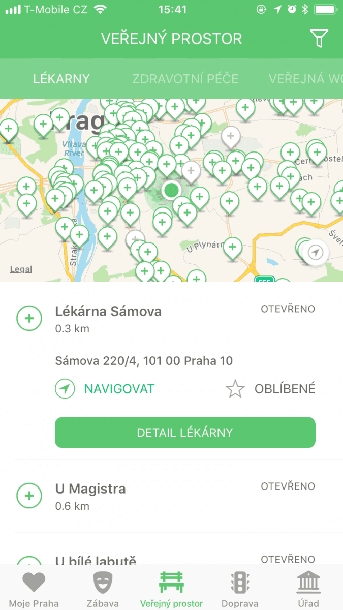 Mobilní aplikace Moje Praha