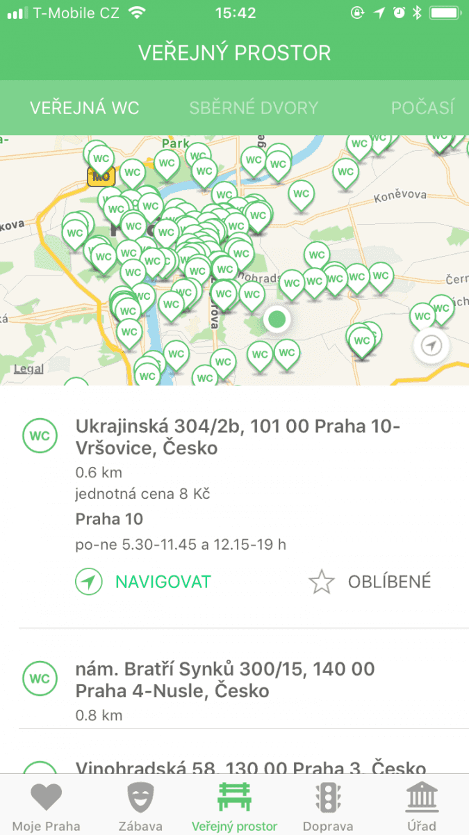 Mobilní aplikace Moje Praha