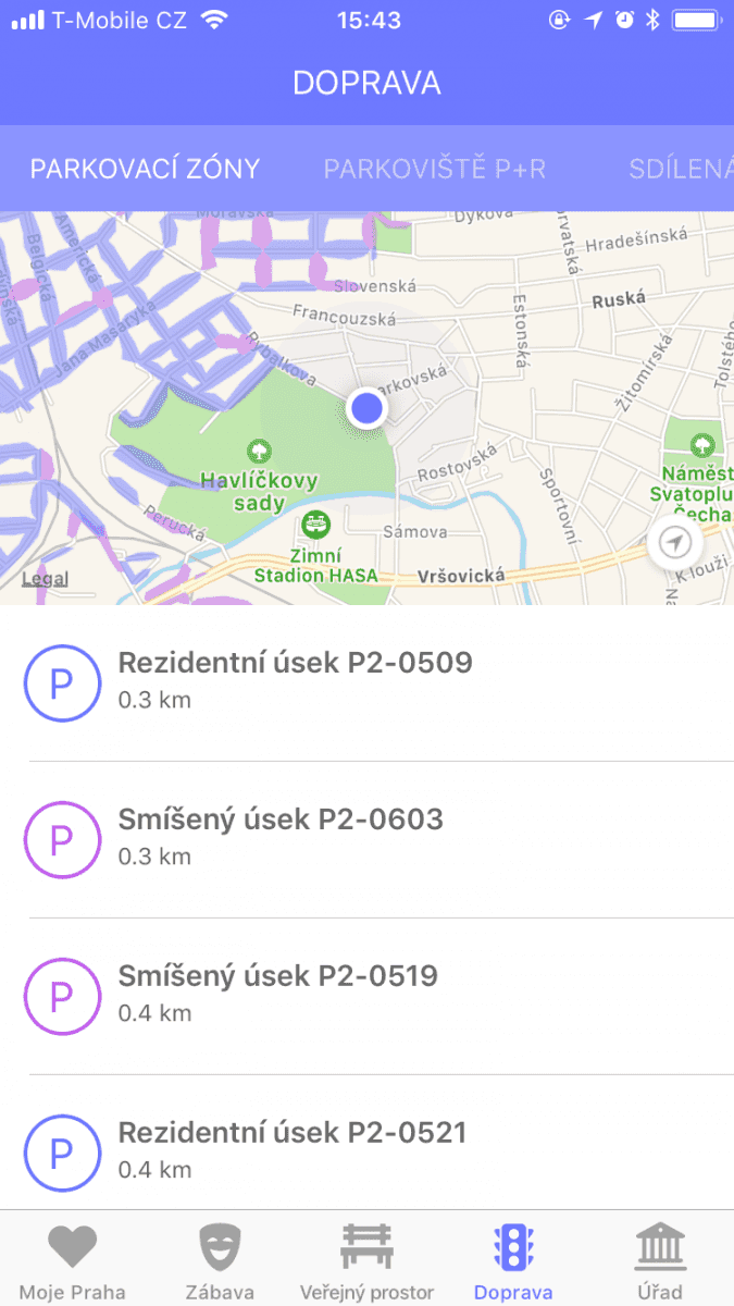 Mobilní aplikace Moje Praha